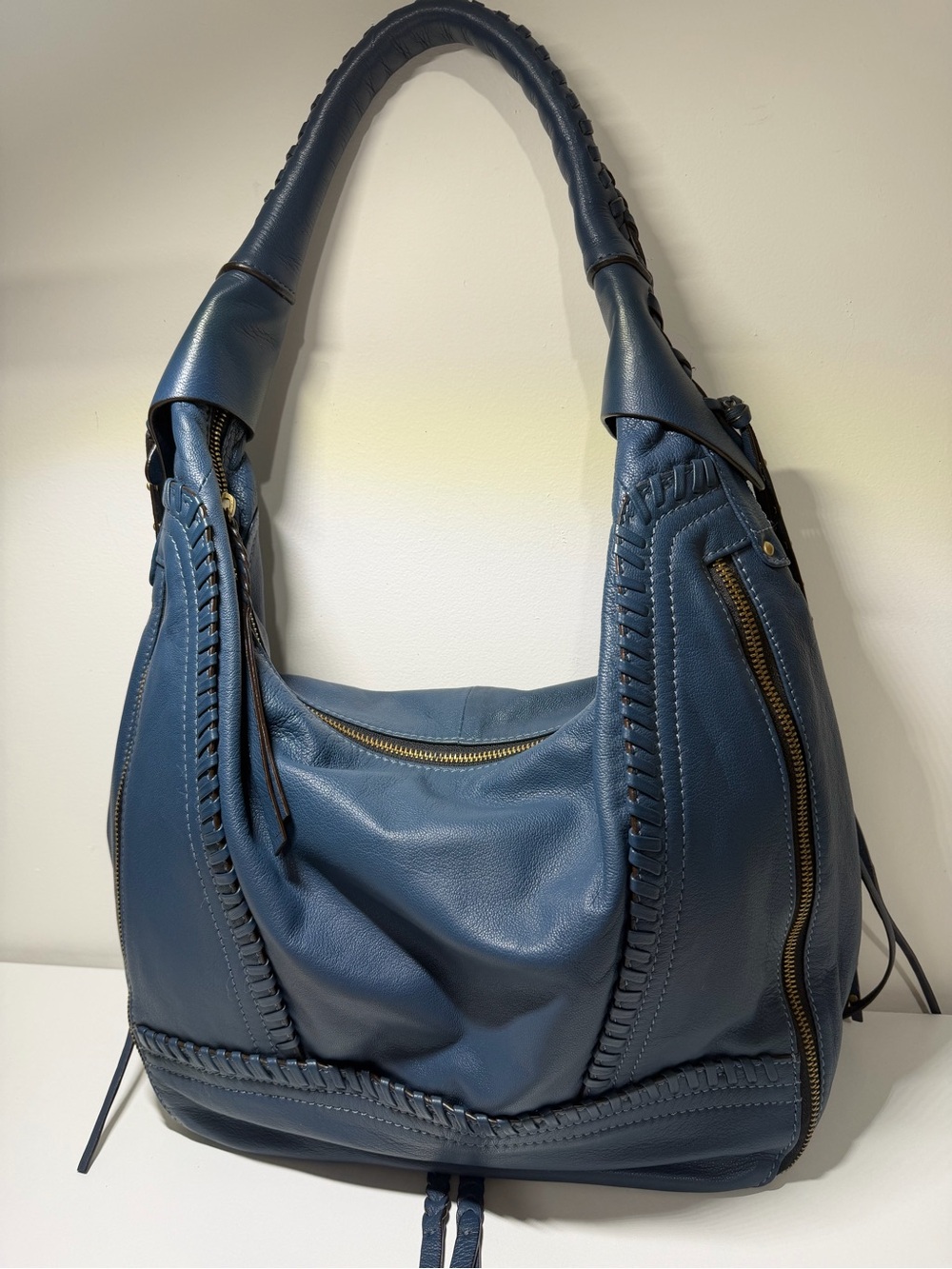 Oryany blue fringed Edgy  hobo